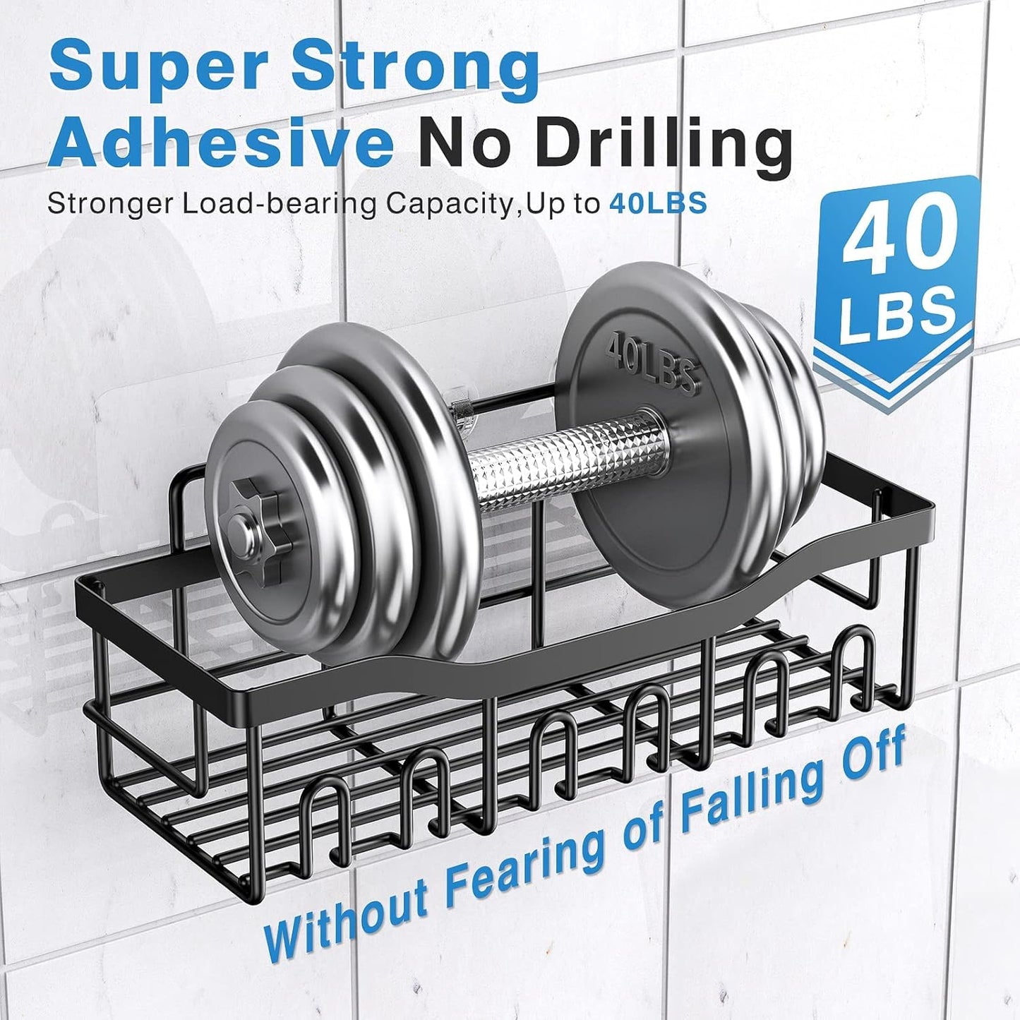 5-Pack Adhesive Shower Caddy – Strong, Stylish & Space-Saving