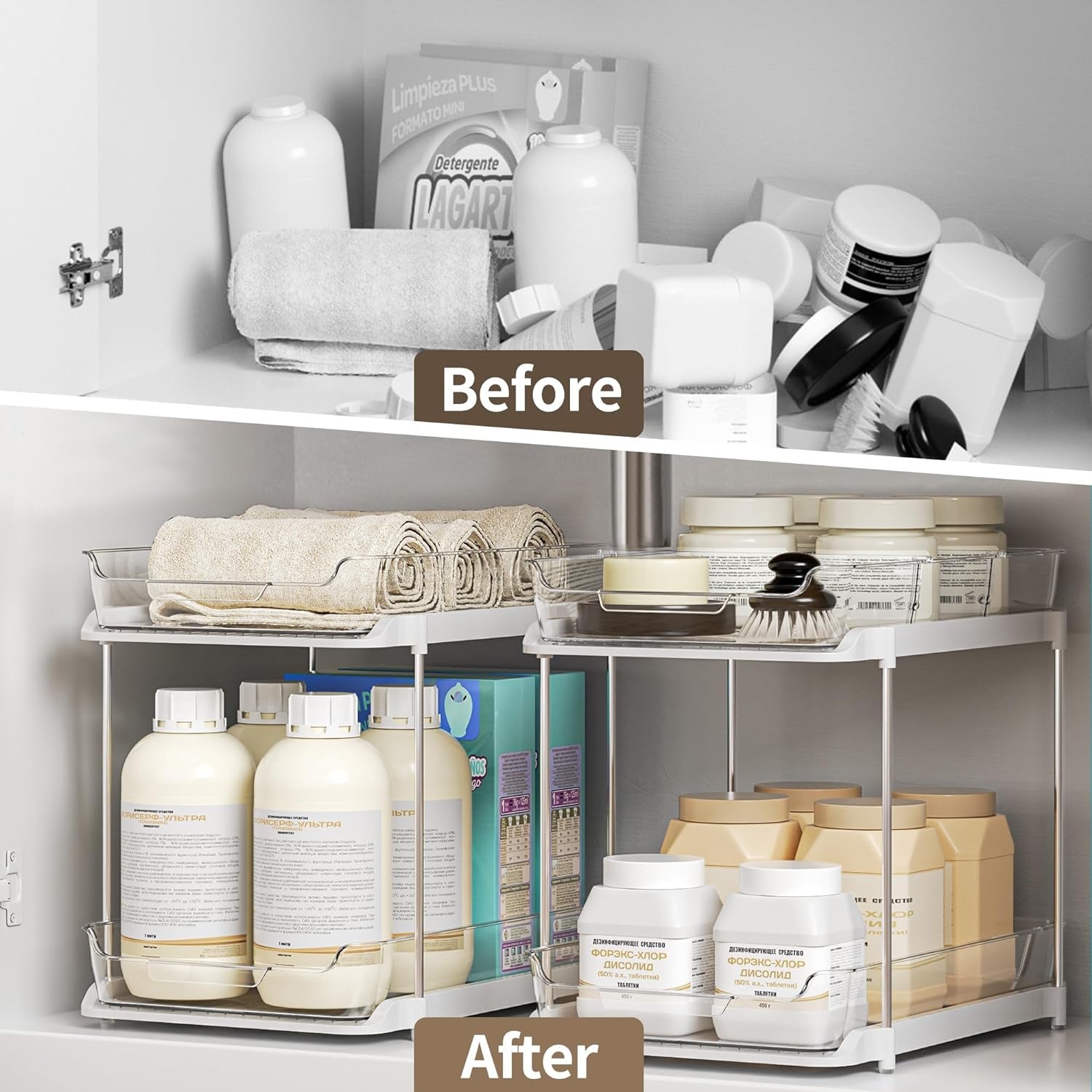 Multi-Purpose 2-Tier Cabinet Organizer – Smart Storage for Any Space