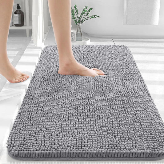 Soft & Absorbent Chenille Bath Mat – Quick-Dry, Rubber Backing, Perfect for Bathroom Floors