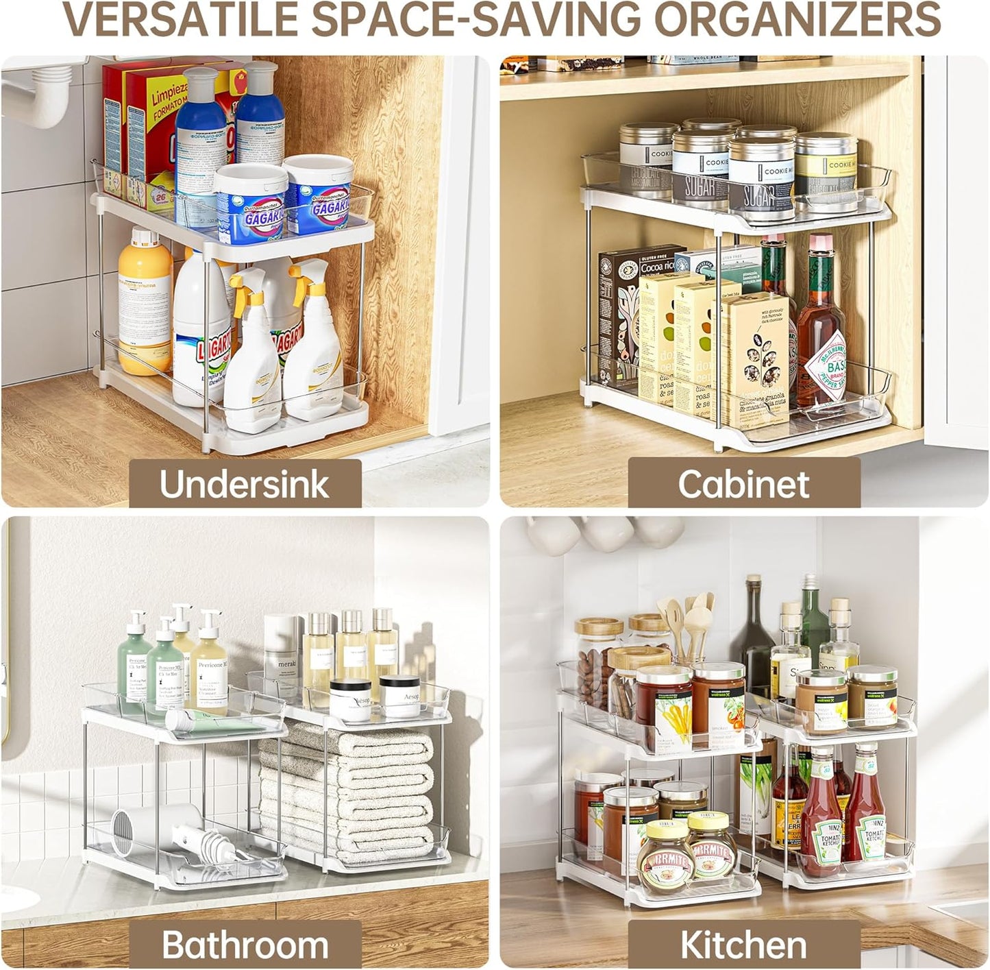 Multi-Purpose 2-Tier Cabinet Organizer – Smart Storage for Any Space